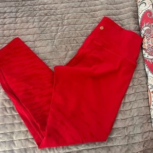 Lunar new year red, lulu Wunder Under luxtreme.  Size 8 25 inch inseam